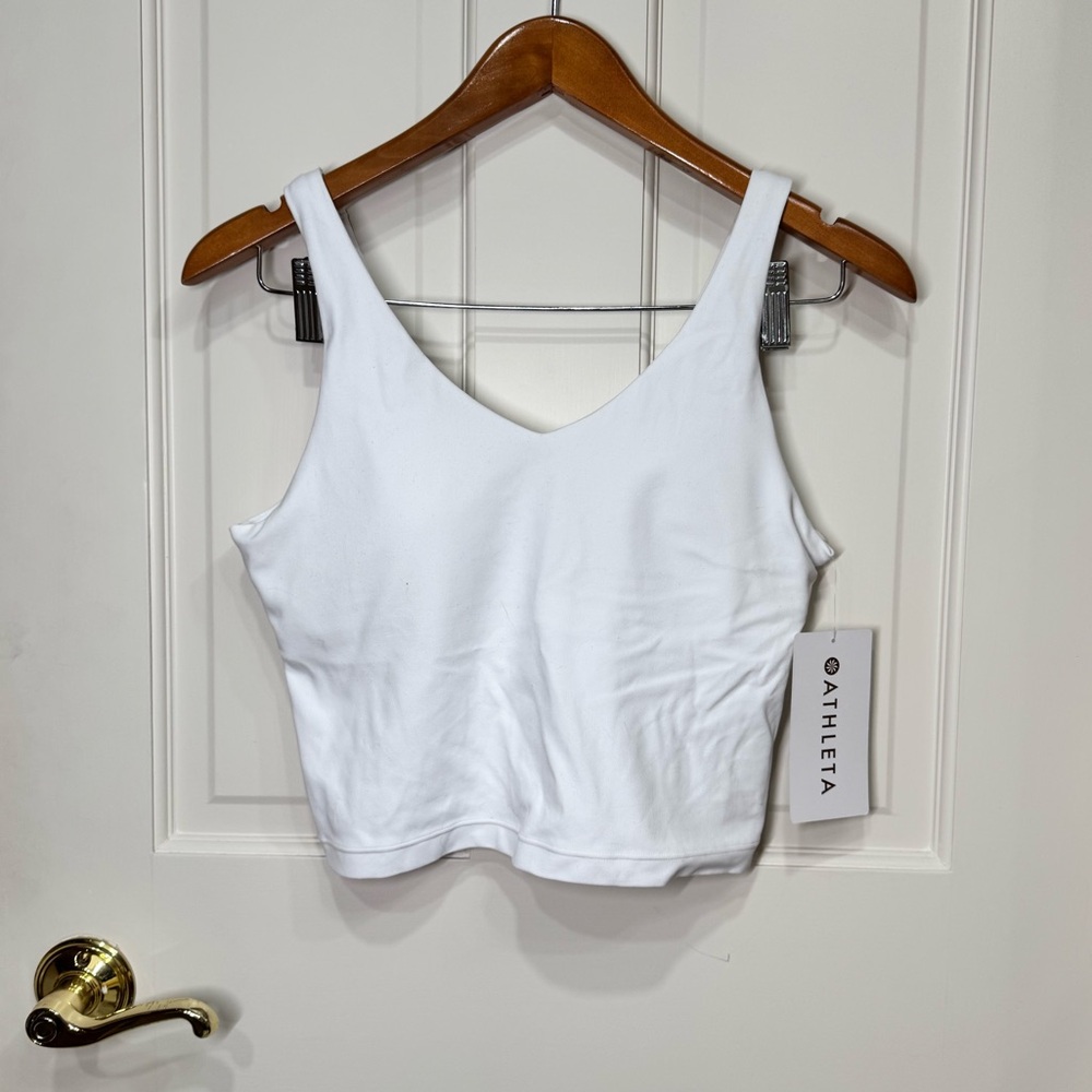 Athleta Transcend V Neck Tank White—Size M